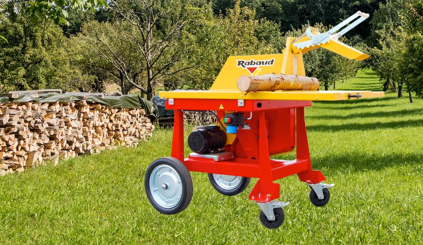 Rabaud, scie à bûches électrique, thermique, pour tracteur